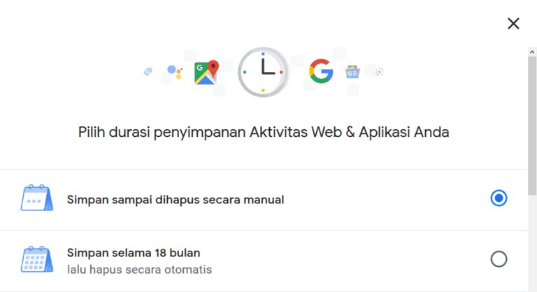 Menghapus data riwayat Google