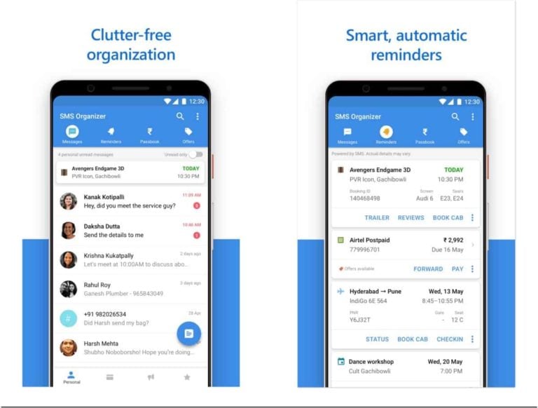 Aplikasi Android SMS Organizer microsoft dapat memfilter Pesan SPAM