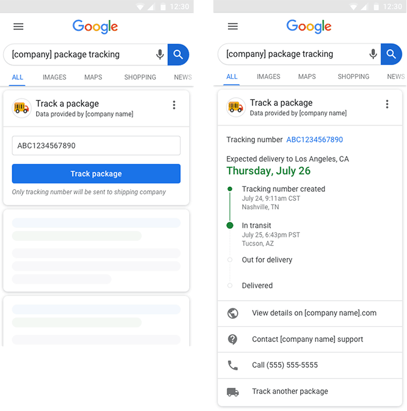 cek Pelacakan Paket barang di Google