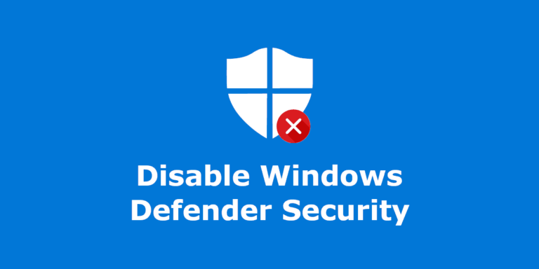 Disable Windows Defender Security
