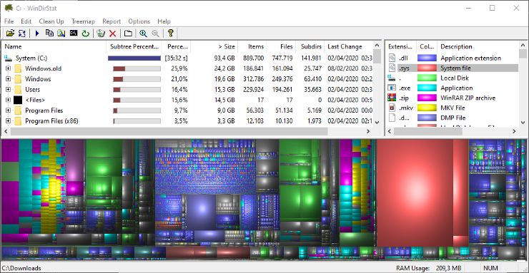 menganalisa file dan folder disk