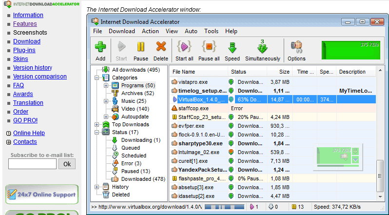 Internet Download Accelerator