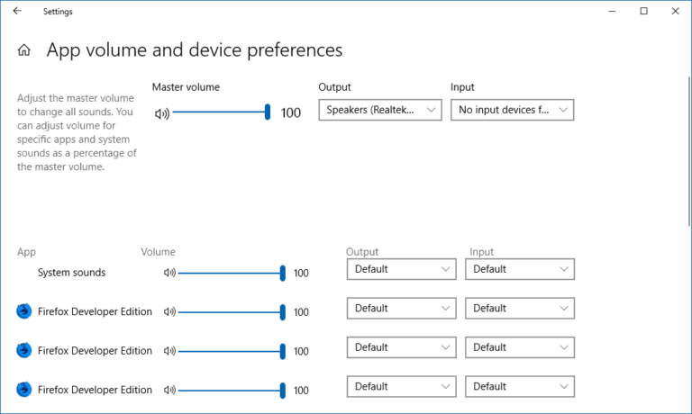Cara Setting Speaker di Windows 10, per Aplikasi