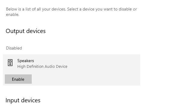 sound speaker windows 10