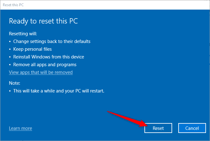 refresh windows 10