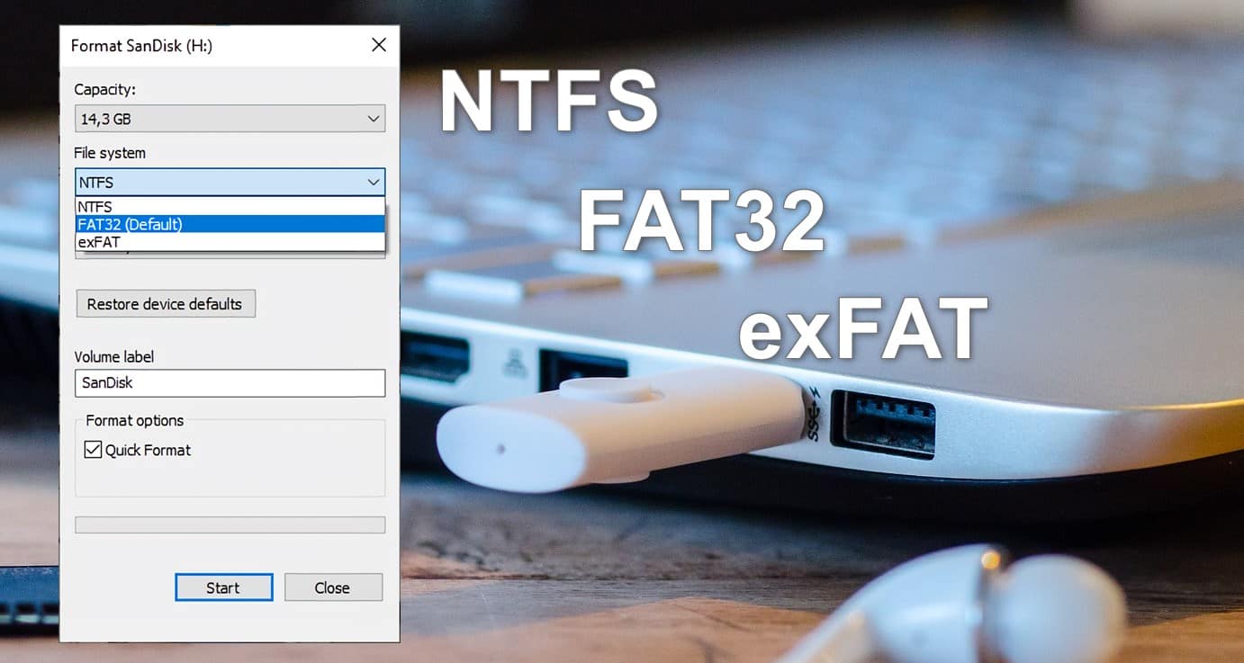 format fat32 ntfs exfat