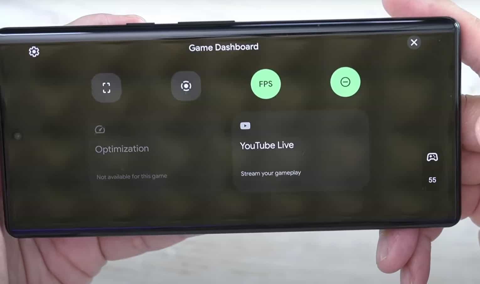 Android 12 dashboard game mode