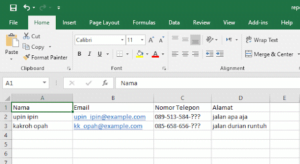 file csv di excel