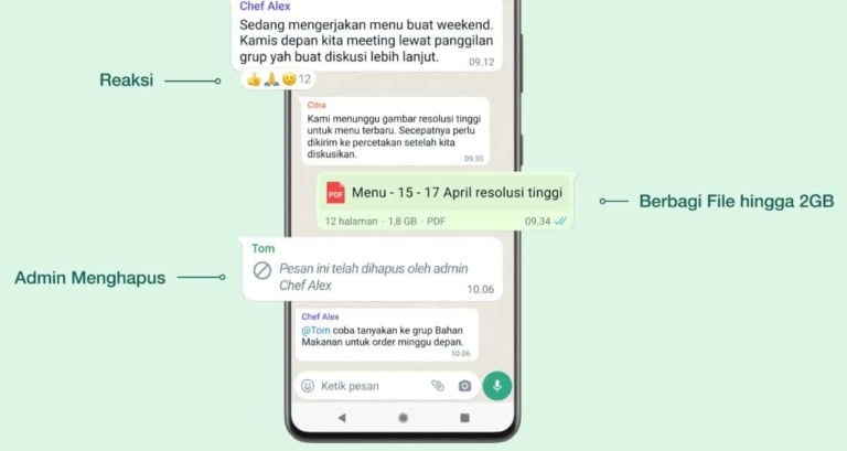 WhatsApp baru: Grup 512 orang, Kirim 2GB, Komunitas, Reaksi