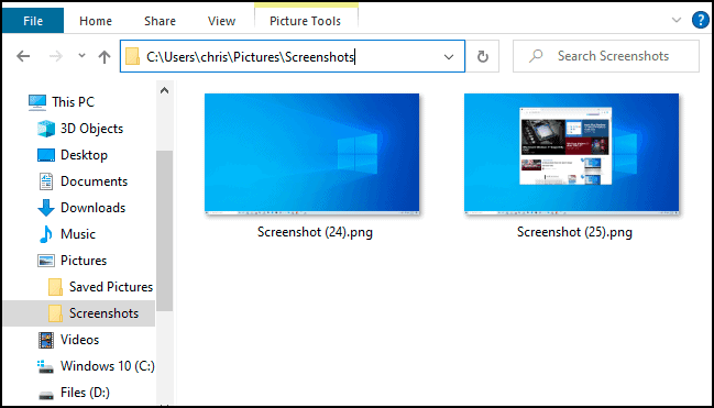 windows screenshot location