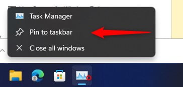 pintasan Task Manager di taskbar