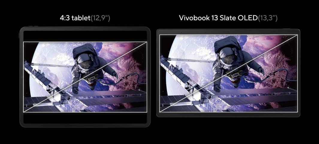 Vivobook 13 Slate OLED T3300 layar lebar 16 banding 9