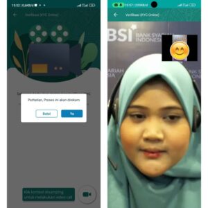 Proses video call buka rekening BSI mobile