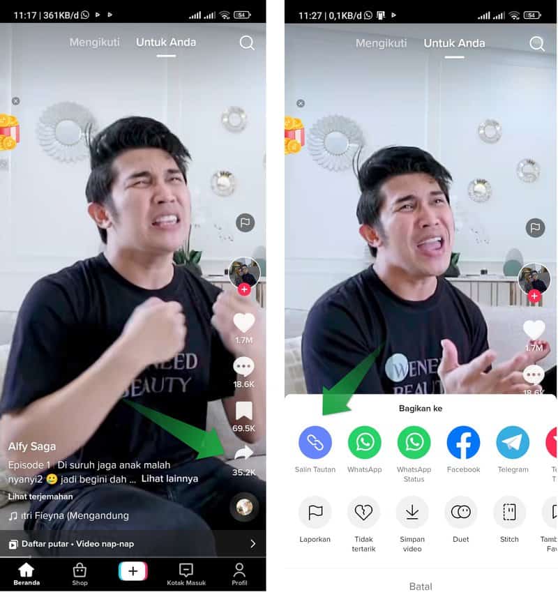 cara salin link dan download video tiktok