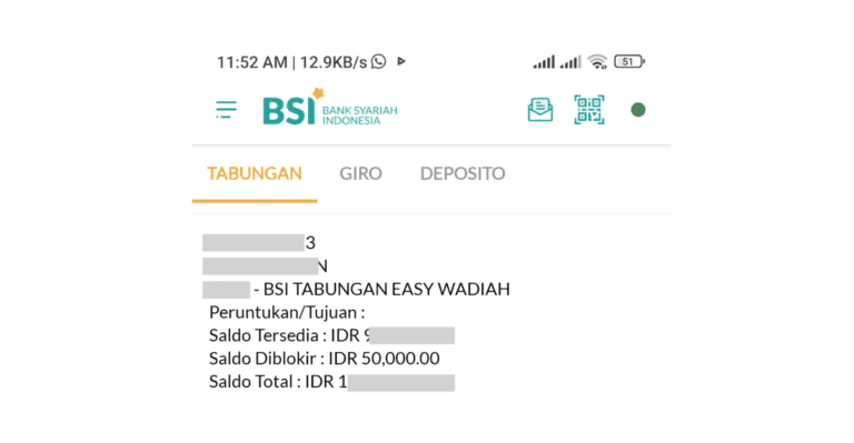 Berapa minimal Saldo BSI? kenapa berkurang 50 Ribu?