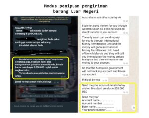 modus penipuan pengiriman barang luar negeri