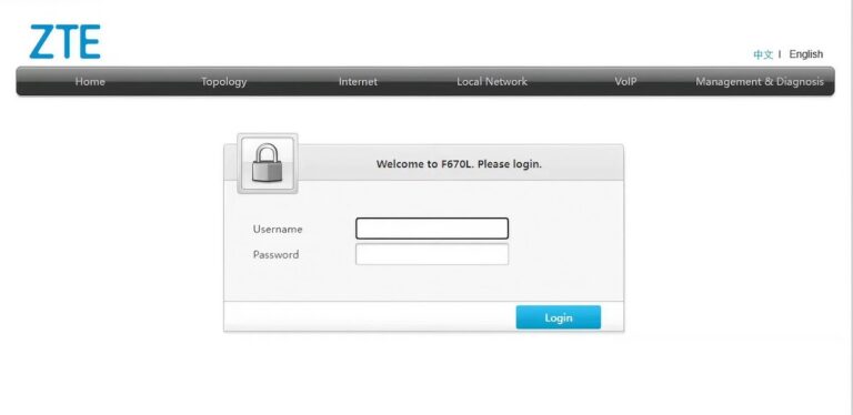 Login ZTE F670L