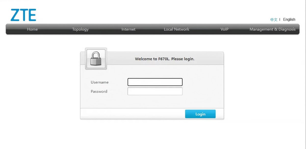 cara login ke modem ZTE F670L