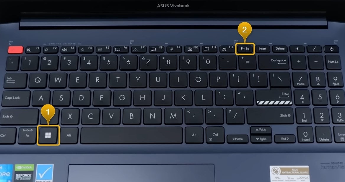 Asus laptop keyboard screenshot