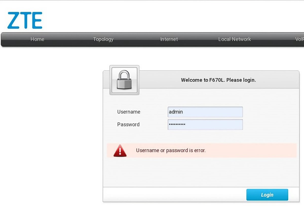Login modem zte f670l sebagai super admin
