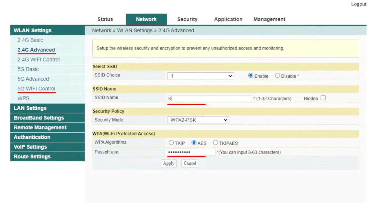 SSID Settings HG6145F