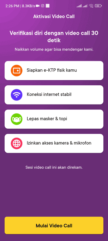 langkah verifikasi lewat video call